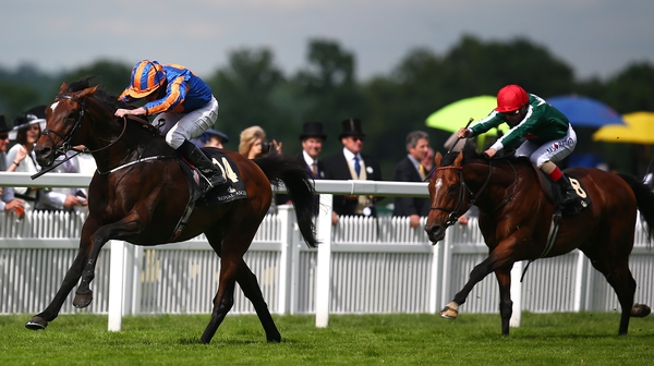 Ryan Moore riding Order of St George (L) to victory in the 2016 Ascot Gold Cup