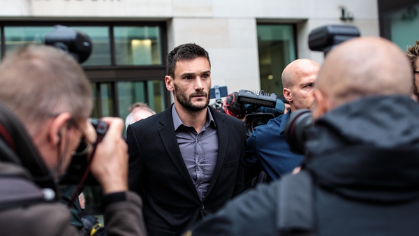 Hugo Lloris outside court