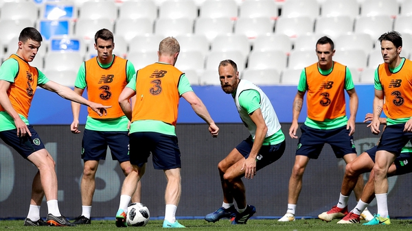 The Ireland squad training ahead of the recent friendly in Poland
