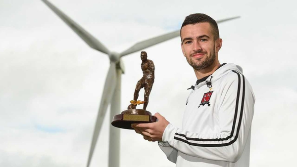 Dundalk's Michael Duffy has won the Airtricity Player of the Month award for August.