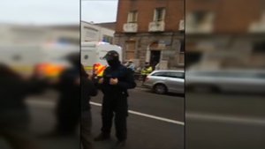 Gardaí were filmed during the repossession of a property at Dublin's North Frederick Street last week