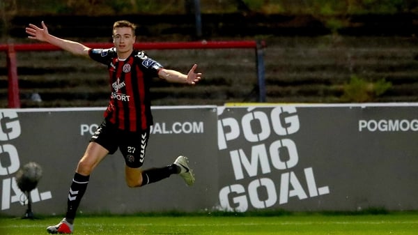 Daniel Kelly celebrating one of the goals he scored for Bohemians last term