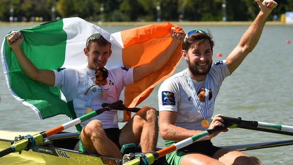 The Skibbereen siblings celebrate after winning gold