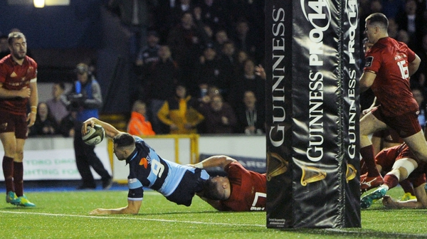 Tomos Williams scores a try for Cardiff