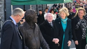 The larger-than-life sculpture was unveiled by President Michael D Higgins this afternoon
