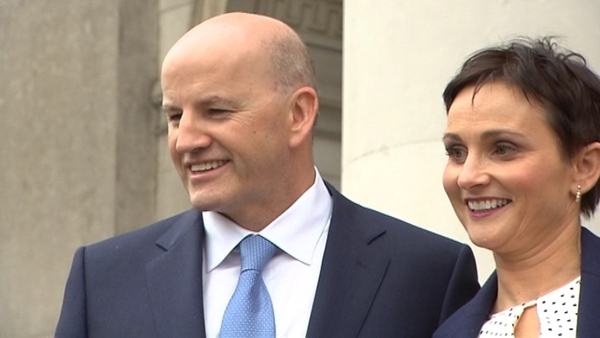 Sean Gallagher was with wife Trish when he handed-in his presidential candidacy papers today