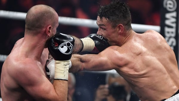 Callum Smith (R) knocked down George Groves in the seventh