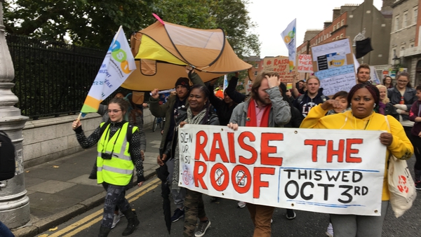 Protesters on last week's Raise the Roof housing march