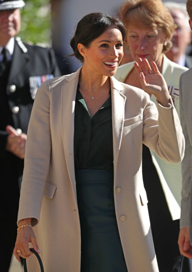 The Duchess of Sussex during a walkabout at Edes House, West Street, Chichester, as part of The Duke and Duchess of Sussex's joint official visit to Sussex. (Steve Parsons/PA)