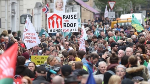 Thousands of people took part in the protest
