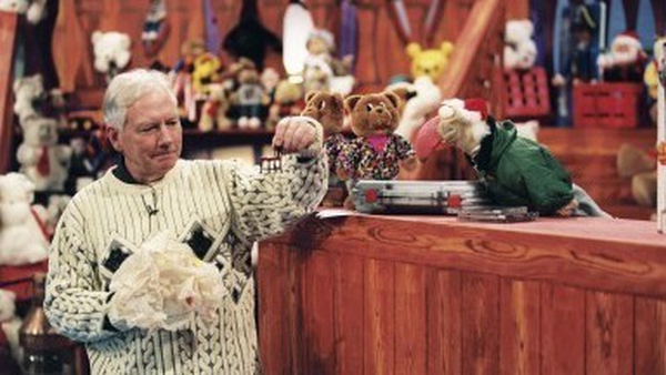 Gay Byrne and Dustin on 'The Late Late' toy show (1997). Image courtesy of RTÉ Archives.