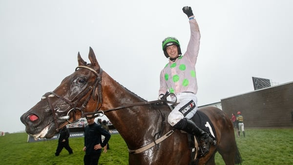 Patrick Mullins partnered Sharjah to victory in the Galway Hurdle