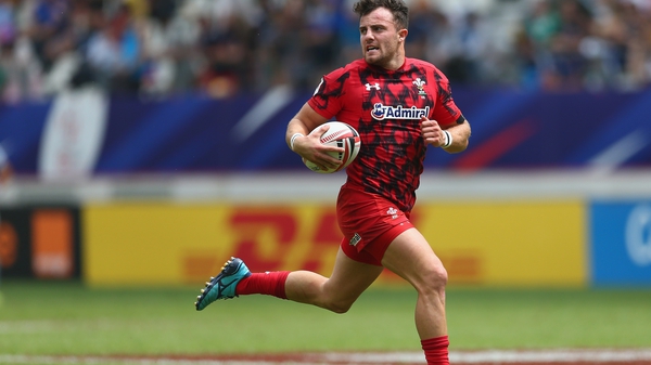Luke Morgan in action for Wales Sevens