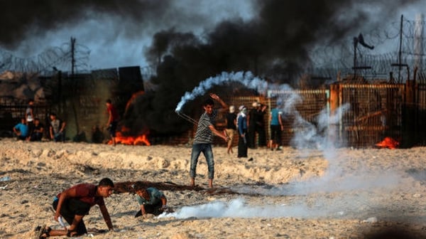 Rocket attack comes after months of Palestinian protests on the Gaza border