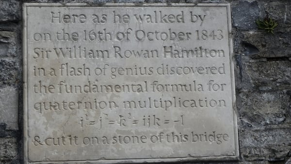 The plaque commemorating flash of inspiration at Broom Bridge in Cabra. Photo: William Murphy https://www.flickr.com/photos/infomatique/