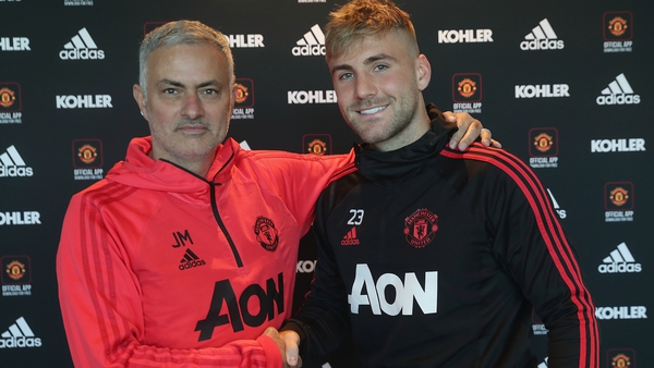 Luke Shaw (R) and Jose Mourinho appear to have mended their differences
