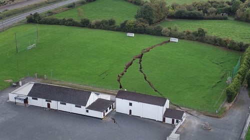 How ground subsidence affected the Magheracloone Mitchells GAA club in Co Monaghan in 2018