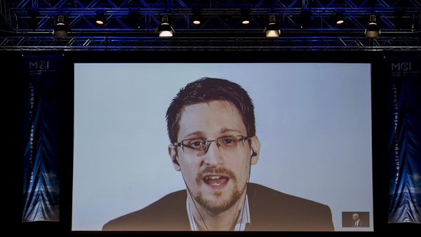 Edward Snowden issued his surveillance warning via video link from Moscow