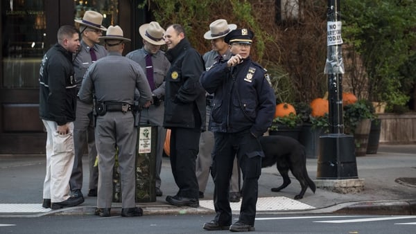 Police gather outside Robert De Niro's New York restaurant