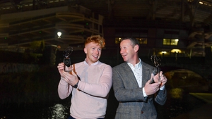 Nephew and uncle: Lynch and Carey with their GWA awards