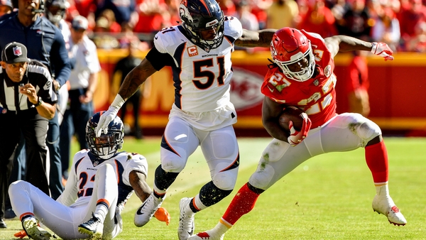 Kareem Hunt on his way to his game-winning score