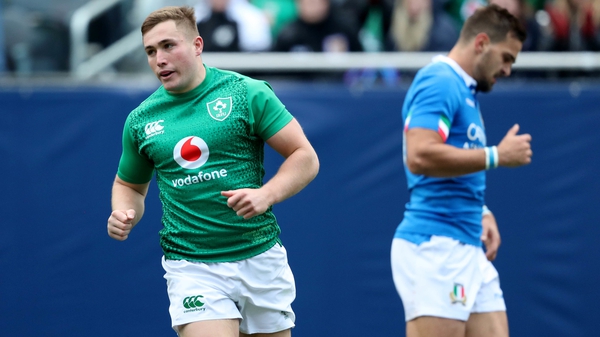 Jordan Larmour ran in a hat-trick of tries against Italy on Saturday