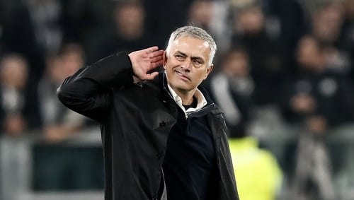 Jose Mourinho enjoyed his moment on the pitch following the final whistle in Turin