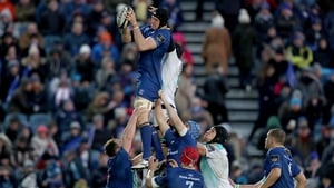 Ian Nagle claims a line out against Connacht earlier this year