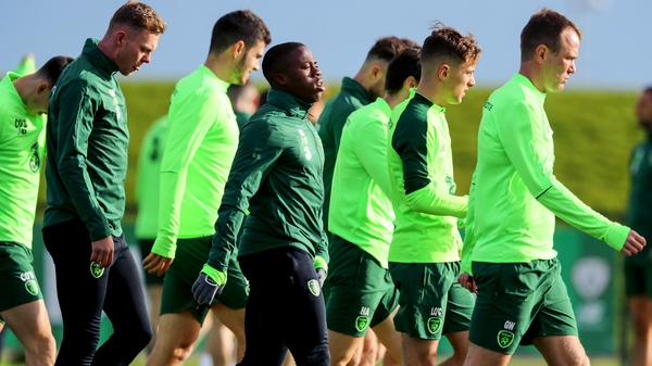 Michael Obafemi in amongst the Ireland senior squad for the first time