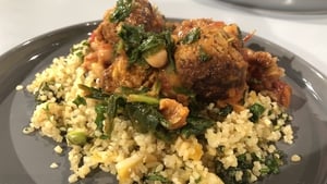 Eunice Power's Spicy Lamb Meatballs in a Spinach and Chickpea Stew
