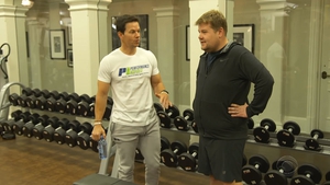 James Corden tries out Mark Wahlberg's workout routine