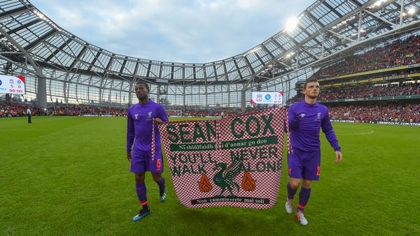 Sean Cox will be in attendance as a charity match at the Aviva Stadium
