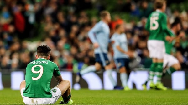 A dejected Sean Maguire suffered another injury setback against Northern Ireland