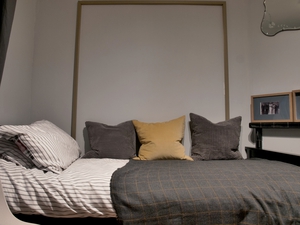 After: One of the chic new bedrooms