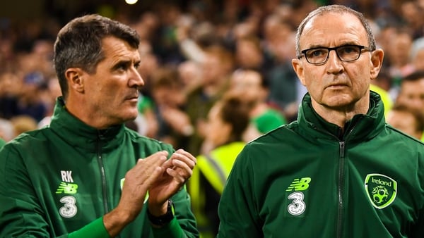 Martin O'Neill (R) with Roy Keane in 2018