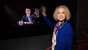 Ireland's Vodafone chief executive Anne O'Leary speaks to Max Gasparroni, in Germany, in the first holographic call from Ireland
