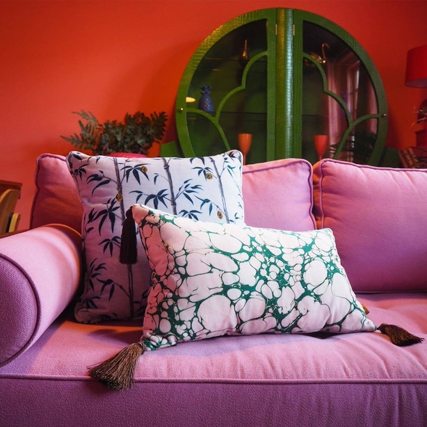 Poodle and Blonde Margate Marble Cushion
