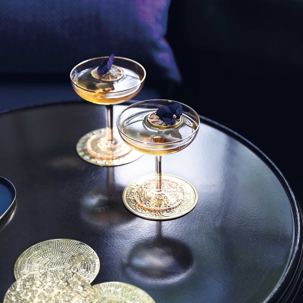 April and the Bear Champagne Coupes