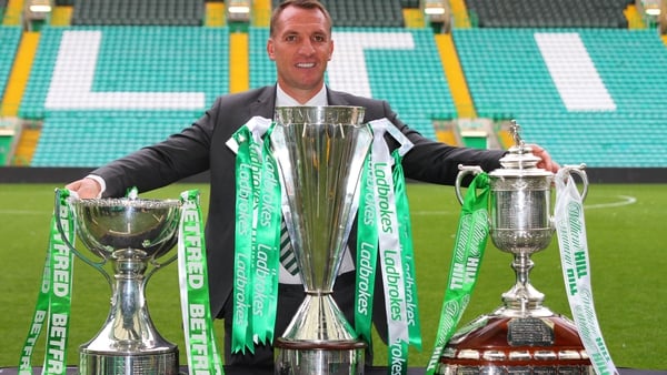 Rodgers' side won all three domestic trophies on offer in both of the two previous seasons