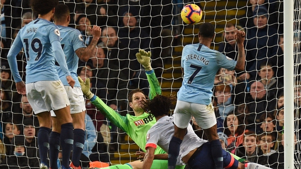 Raheem Sterling taps home Manchester City's second goal
