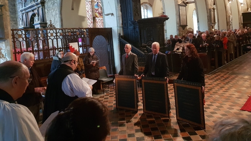 Representatives from the Army and the Naval Service, the Connacht Rangers, the Munster Fusiliers and the RNLI attended the service