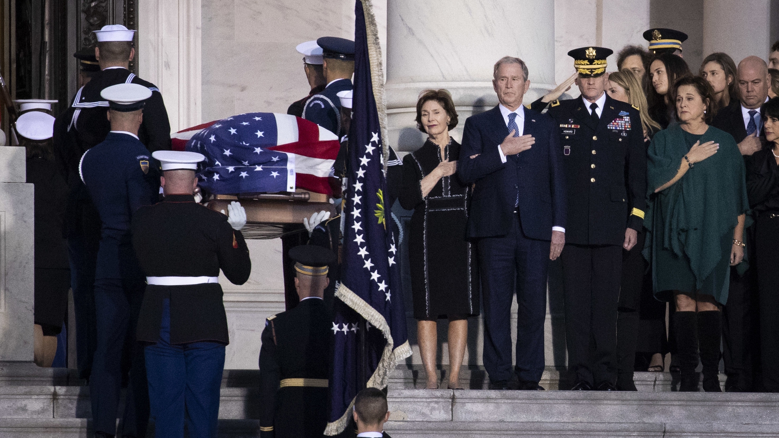 Late president Bush lies in state in Washington