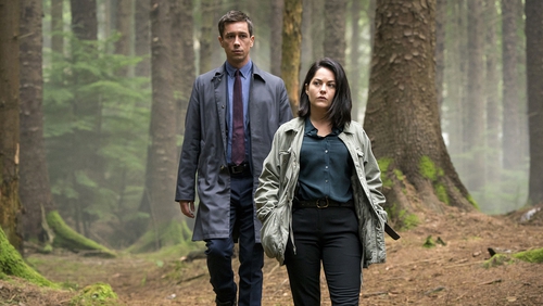 Killian Scott and Sarah Greene as Detectives Rob Reilly and Cassie Maddox in Dublin Murders