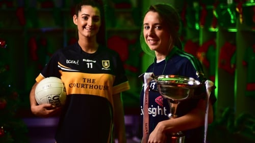 Eimear Meaney (l) of Mourneabbey and Amy Ring, captain of Foxrock-Cabinteely