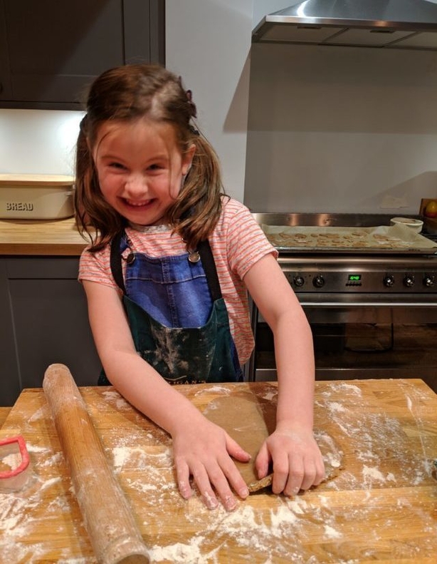 Poppy rolling out the dough (Claire SpreadburyPA)