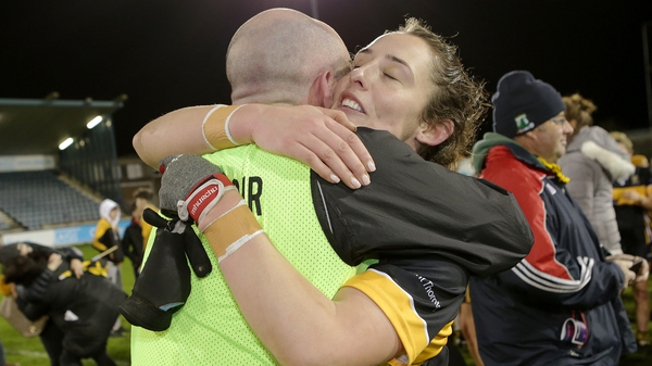 Mourneabbey manager Shane Ronayne embraces Roisin O'Sullivan
