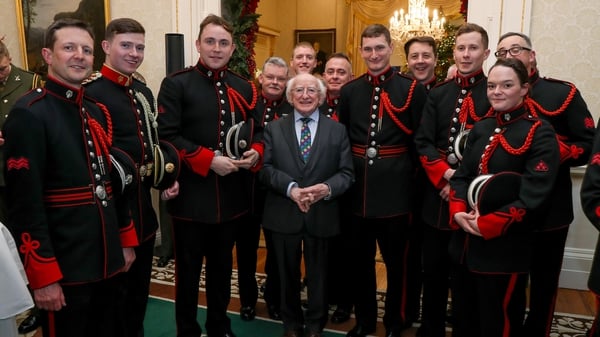 President Michael D Higgins today hosted a reception for members of the Defence Forces at Áras An Uachtaráin