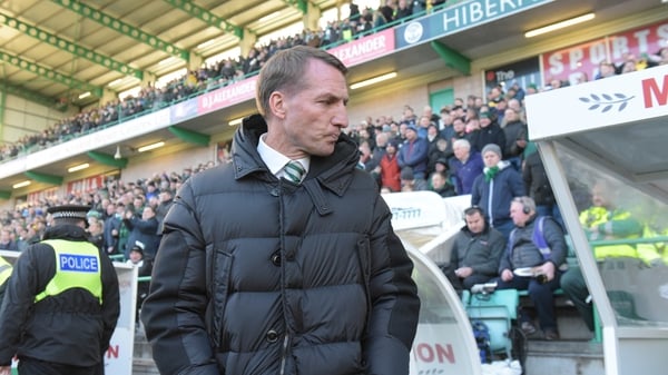 Brendan Rodgers remained second in the table after a 2-0 loss away to Hibernian this afternoon