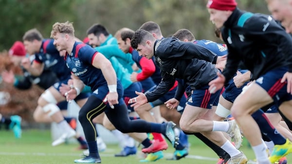 Munster go through their paces at training on Thursday