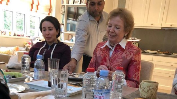 Authorities in the UAE released pictures of the meeting between Sheikha Latifa and Mary Robinson (United Arab Emirates Foreign Ministry)
